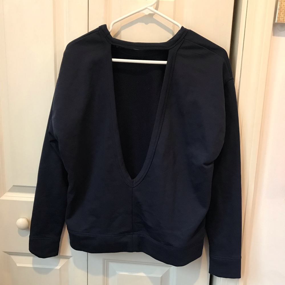 Nike navy open back crew neck sweatshirt